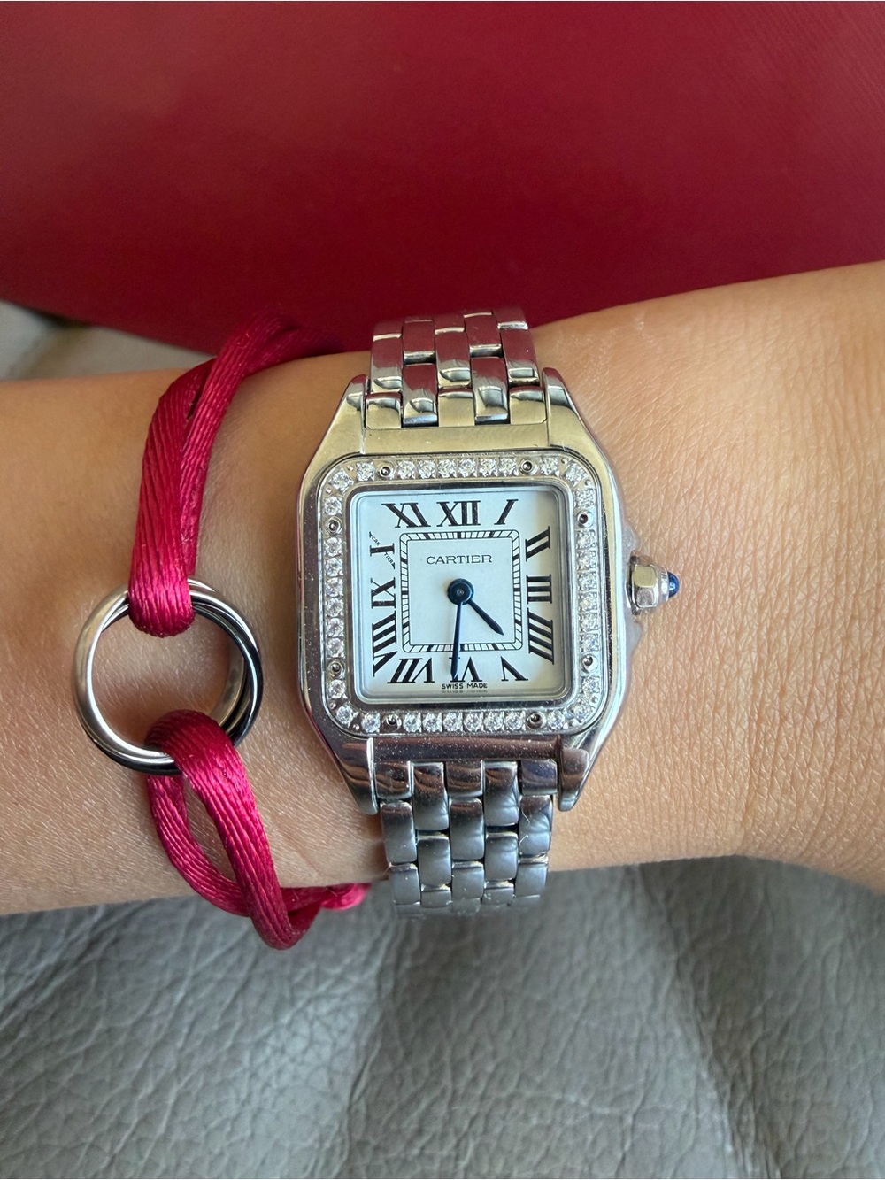 Cartier Panthère de Cartier Quartz Watch Stainless Steel with Diamond Bezel 22 - Picture 4 of 9